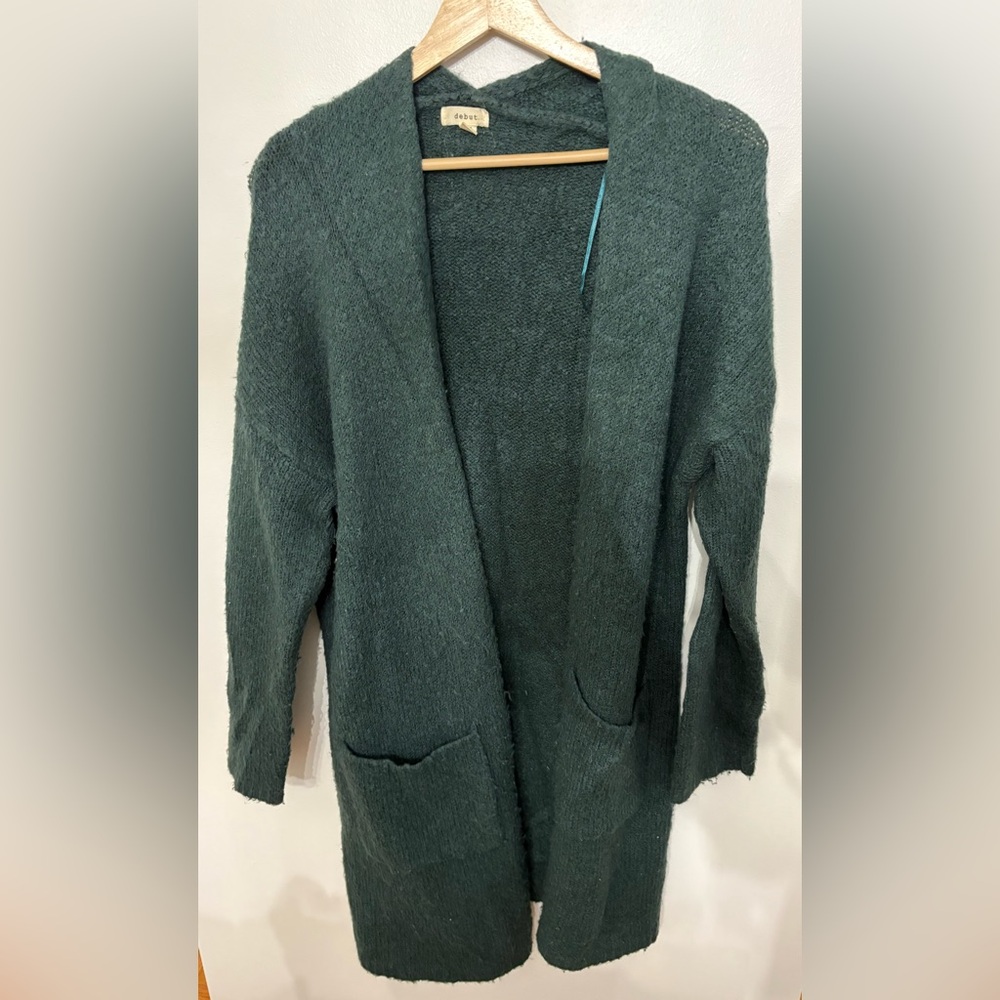 Debut Forest Green Knit Cardigan M
